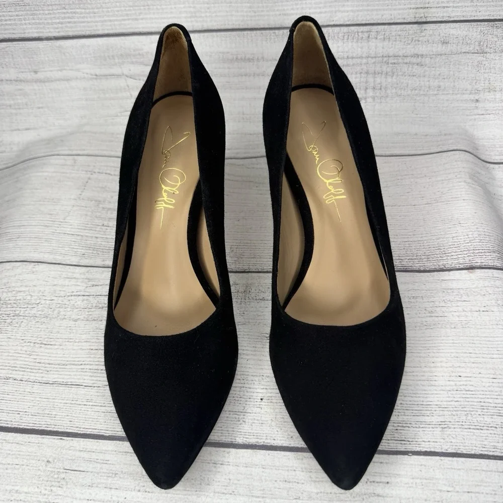 Joan Oloff Pumps Heels Black Suede‎ Size 6.5M Made in Italy